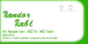 nandor rabl business card